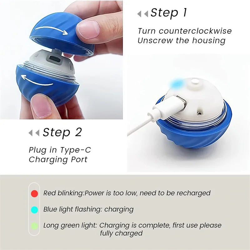 Automatic Moving Dog Ball Toy – Smart Rechargeable Interactive Pet Ball for Endless Play